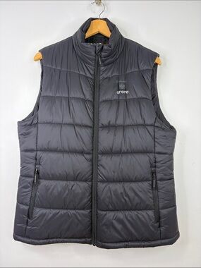 Ororo Heated Vest Mens Large Black Puffy Quilted Workwear Outdoor NO BATTERY